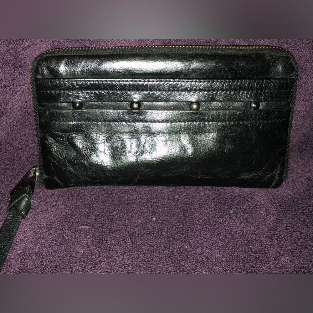 Perlina Leather Credit ID Zip Around Wallet